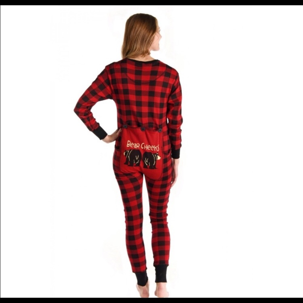 Bear Cheek Plaid | Adult Onesie Flapjack Size XS